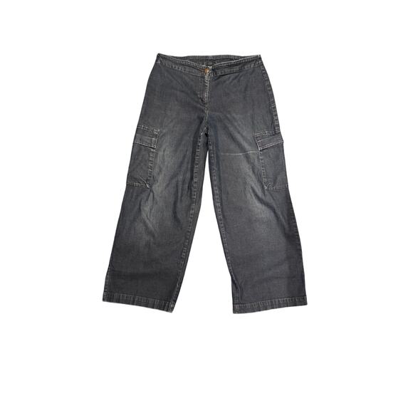 Eileen Fisher Denim Utility Wide-Leg Pants – Size S – Made in USA - Picture 2 of 6